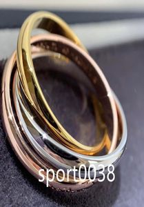 Trinity Series Ring Tricolor 18K vergoldetes Band Vintage-Schmuck offizielle Reproduktionen Retro-Mode fortgeschrittene Diamanten exquisit3074498