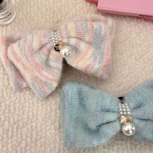 Hair pins and clips accessoires for women girl korean big bows pearl Crab catches trendy leading fashion sweets kpop 240106