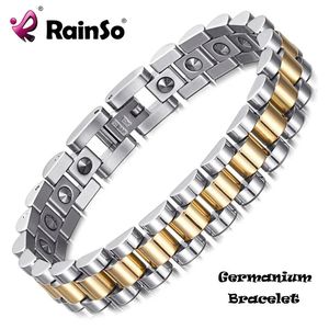 Rainso 99999 pulseira de germânio puro para mulheres coreia aço inoxidável saúde energia magnética casal joias 240105