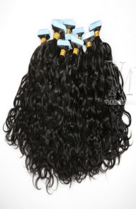 شريط Vmae Virgin Natural في تمديد الشعر البشري 100g Afro Kinky مجعد الماء موجة عميقة مباشرة 3B 3C 4B 4C5625182