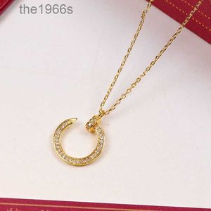 Wholesale Designer Brand Jewelry Charm Necklace Stainless Steel Diamond Crystal Love Nail Pendant Chain PQ7F