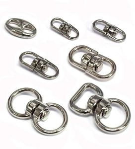 100pcslot Silver Metal Swivel Hook Clasp Key Chains Keyrings Connectors For Lanyards Paracord Handbag Bag Parts4124794