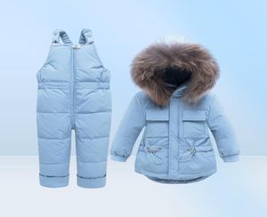 Coat Toddler Boys Girl Clothes Sets Children039s Down Jacket Winter Super Warm Hooded Real Fur Children Costume Snow Suit Thick7324417