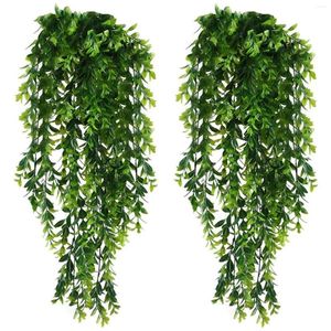 Decorative Flowers 2 Pcs Hanging Garland Vine Flower Trailing Bracket Plant Artificial Fashionable And Simple Room Living