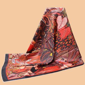 HuaJun 2 Store || Advanced From the Forest Leopard 90 Silk Square Scarf Twill Spray Painting Craft Handmade Stitching 240106