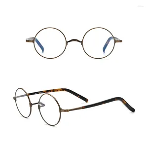 Solglasögon ramar Belight Optical Titanium Flip Design Ultra Light Men recept Rund vintage Retro glasögon Spectacle Frame Eyewear