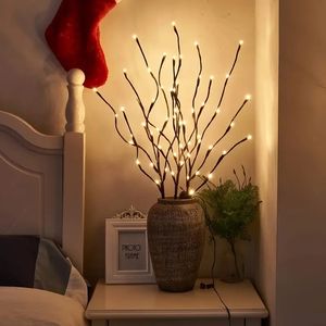 1 unidade, 20 luzes LED de ramos - iluminação de decoração interna para casamentos, aniversários e Natal - luzes de fadas com design de ramos