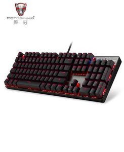 Oficjalna motospeed CK104 Gaming przewodowa klawiatura mechaniczna 104 Klawisze Real RGB Blue Switch LED LED ANTIGHTING DO GRY1605291