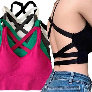 Camisoles tanques verão sexy festa topos sem costas oco para fora de fitness sem mangas curto colheita topo streetwear preto renda camisola sutiã colete