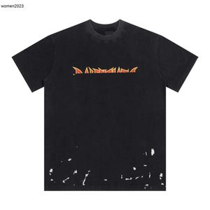 Herren-T-Shirt, Herren-Designer-T-Shirt, Streetwear, Rundhalsausschnitt, Gymshirts, Herren-T-Shirt, unregelmäßiges Flammenlogo, modischer Aufdruck, Gym-Pullover, Größe XS-L, Jan. 06