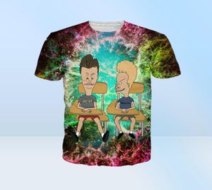 Engraçado 3D Impresso Camisetas Nova Moda Roupas Masculinas Beavis e Butthead Camiseta Colorida Verão Tops Manga Curta Camisetas Unissex AB0224195685