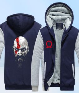 Inverno Hoodies God Of War Kratos Gráfico Homens mulheres Quentes roupas de outono moletons Jaqueta com zíper de lã com capuz8300105