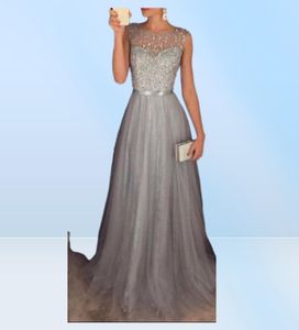 Modisches, lässiges, ärmelloses Damen-Kleid für formelle Hochzeit, langes Abend-, Party-, Ballkleid, Kleid, Weiß, 3843658