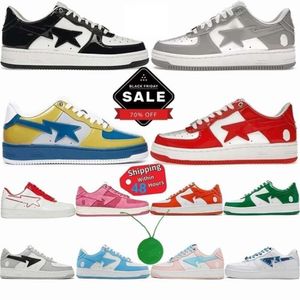 2024 Designer Casual Shoes Sta Grey Fog Black White Panda Abc Pink Red Green Blue Patent Leather Star Luxury Shoe for Men Women Flat Sneakers