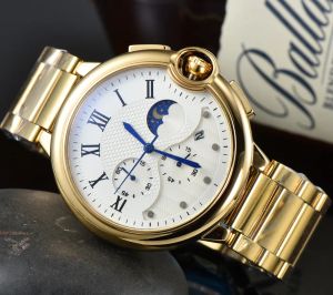 Nya herrklockor Luxury Top Fashion Style Quartz Movement Full Rostfritt Steel Gliding Clasp Sports Wrist Watch for Men Sale Classic Watches