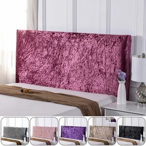 Luxury Elastic All-Inclusive Bed Headboard Cover Crushed Velvet Non-Slip Head Board Cover Bed Back Dust Protector Cover 240106