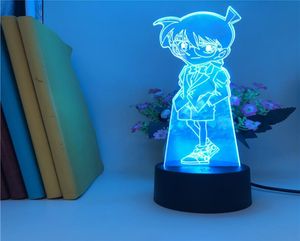 Detective Conan Plug In LED Night Running Light Club Home Atmosfera Decoração 3D Lâmpada de mesa Fãs de crianças Presente favorito Nightlight4536908