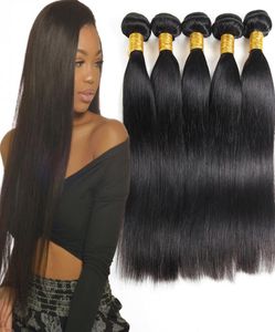 Grau 10A Brasileiro Virgem Humano Pacotes de Cabelo Em Linha Reta 3 ou 4 Pcs Não Transformados Brasileiro Virgem Extensão Do Cabelo Humano Peruano Virgin5086907