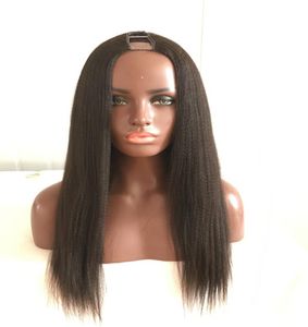 italy yaki 824inch 1 1b 2 4 natural color brazilian virgin hair u part lace wigs for black women with baby hair2368021
