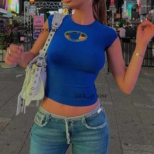 디자이너 Deisel BB Diesel Y2K Baby Tees 스트리트웨어 패션 슬리밍 티셔츠 여성 의류 숙녀를위한 귀여운 섹시한 짧은 슬리브 크롭 탑 772