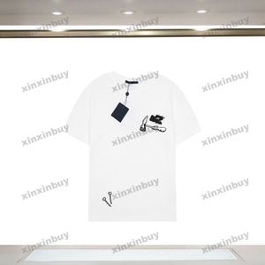 xinxinbuy 2024 Uomini del progettista Tee maglietta Strumento modello di ricamo Girocollo manica corta in cotone da donna Nero bianco S-XL