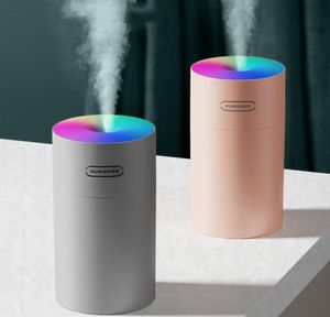 Ultrasonic USB Mini Portable Air Humidifier Aroma Essential Oil Diffuser för bilens hemmakontor Nano Mister Fogger Mist Maker Led NIG4508001