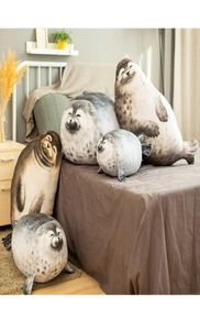 3D-gedrucktes Seehund-Plüschtier, weiches gefülltes Seetier-Seehund-Puppenspielzeug für Geburtstagsgeschenk, lebensechter Seehund, gefülltes Umarmungskissen, Heimdekoration, Q076912046