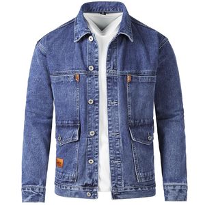 Winter Coat Men's Denim Jacket Cotton Casual Plus Size Jacket Jean Clothing Flera fickor S 240105