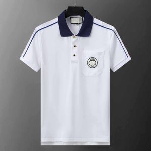 Camisa polo masculina clássica Designer de verão camisas masculinas de marca de luxo camisa polo negócios casual camiseta Inglaterra estilo camisas homem tops tamanho asiático M--XXXL