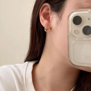 Stud Earrings Gold Color Silver Plated Cute Small Daily Wearing Women Jewelry 925 Needle Simply Design Metallic