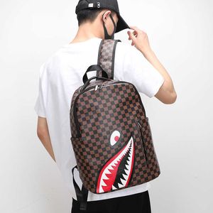 Marca de moda mochila masculina nova tendência da moda coreano lazer mochila grande capacidade mochila estudante 240130