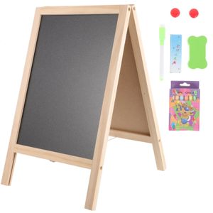 Board Chalkboard Chalk Kids Sign Signs Easel Writing Stand Whiteboard Erasable Standing Food White Wedding Table Message Student 240105