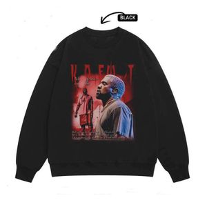 Fashion casual men's kanyes classic Designer luxury printed plush crewneck hoodie comfortable street hip hop loose jumper