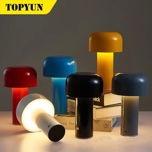 Mushroom lamp LED Type-C rechargeable Table lamp for bedroom PC desktop decoration desk lamp living room lighting 240105