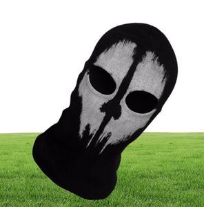 Szblaze Brand Cod Ghosts Print Cotton Stocking Balaclava Mask Skullies Beanies For Halloween War Game Cosplay CS Player Headgear Y7330126