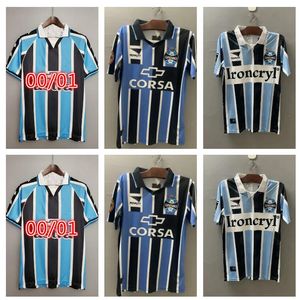 1997 1998 1999 Gremio retro piłka nożna 2000 2001 Ronaldinho Zinho Nene Warley Alegre Home Blue Vintage Old Classic Football Shirt Camisa de Futebol