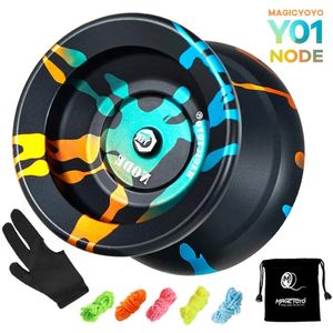 Magic YoyoY01 Professional Response Yoyo Classic Aluminum Alloy Metal Yoyo with Spinning String 10 Ball Stainless KK Bearing 240105