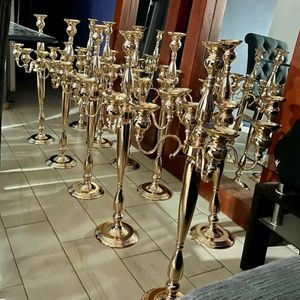 60 cm do 120 cm wysokości) krystaliczne świece 5 ramię Candelabra Wedding Centerpiece Dekoracje świec do domu wystroju ślubu 229