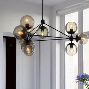 Lustres lustre luz ramos de árvore bolhas ouro pendurado lâmpada decoração casa moderna preto lustre suspensão luminária iluminação