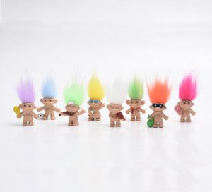 Il nuovo Kawaii Capelli colorati Troll Doll Membri della famiglia Troll asilo Ragazzo Ragazza Troll Giocattolo Regali3035497