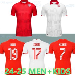 2024 2025 تونس للمنتخب الوطني الرجال أطفال Msakni Hannibal Soccer Jerseys Maaloul Sliti Khenissi 24 25 Home Red Away 3rd Sliti Football قمصان قصيرة الأكمام.