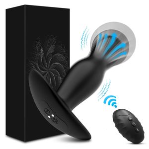 Butt Plug Uomo Donna Vibrante Plug anale gonfiabile Massaggiatore prostatico maschile Telecomando Gay Vibratore anale Giocattolo del sesso per coppie 240106