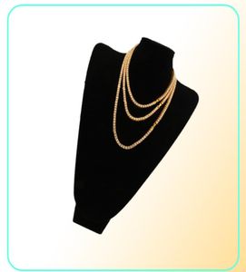 Diamentowy naszyjnik Hip Hop losowane łańcuchy tenisowe bling luksusowy biżuteria srebrna srebrna 1 rzęd 3 mm 4mm 5 mm Naszyjnik 16 3813026