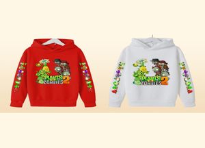 2022 Autumn Winter Plant vs Zombies Print Hoodies Cartoon Game Boys Class Kids Streetwear kläder för tonårsstorlek 414 T1628919