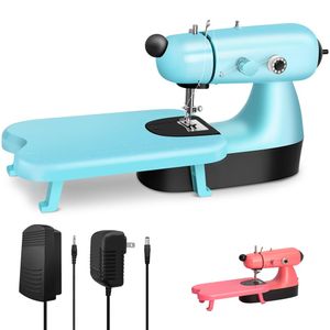 Mini Symaskin Girls Uppgraderad elektrisk symaskin för nybörjare Blue Pink Lightweight Liten Electric Maquina de Coser med förlängningsbord