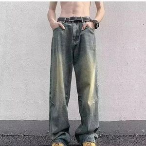 Erkek Kotları Sonbahar Amerikan Retro Gevşek Geniş Bacaklı Düz ​​Zemin Sürükleme Pantolon