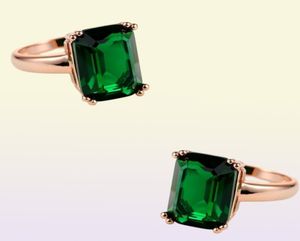 Natural Emerald Ring Zircon Diamond Rings for Women Engagement Wedding Rings with Green Gemstone Ring 14K Rose Gold Fine Jewelry 21565981