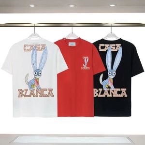 カサブランカTシャツメンデザイナーTシャツカサブランシャツを着る夏の丸い首の汗吸収短袖