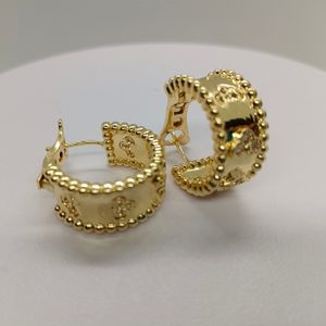 Moda popular vintage 4/quatro folhas trevo desinger van brincos banhado a ouro para mulheres cleef jóias de casamento presente ks4e