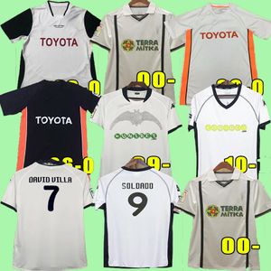 2003 2006 2009 2010 ValenciaS Soccer Jerseys MENDIETA VICENTE ANGULO DAVID VILLA retro 03 06 09 10 home away men 2011 2000 2007 00 01 Football Shirt